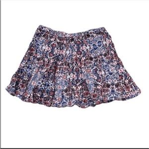 Anthropologie Ella Moss floral print flared rayon elastic waist mini skirt. Sm